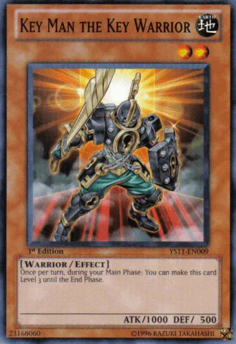 1st Edition, Common, Earth, Effect Monster, Starter Deck: Dawn of the Xyz, Warrior Key Man the Key Warrior [YS11-EN009] Common - Trading Card World
