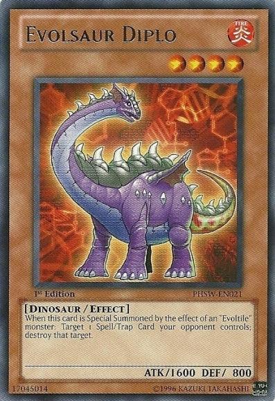 1st Edition, Dinosaur, Effect Monster, Fire, Photon Shockwave, Rare, Unlimited Evolsaur Diplo [PHSW-EN021] Rare - Trading Card World