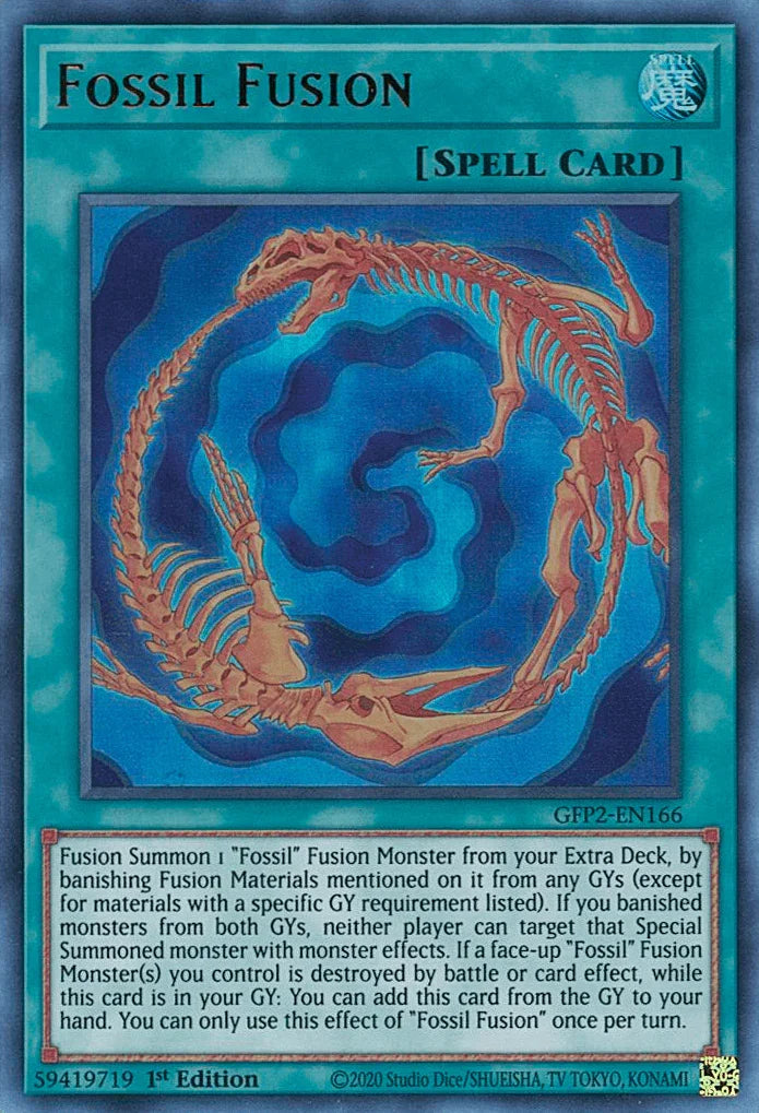 1st Edition, Ghosts From the Past: The 2nd Haunting, Normal Spell, Spell, Ultra Rare Fossil Fusion [GFP2-EN166] Ultra Rare - Trading Card World