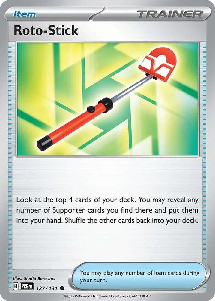 127, Common, Item, Normal, Reverse Holofoil, Scarlet & Violet: Prismatic Evolutions Roto-Stick (127/131) [Scarlet & Violet: Prismatic Evolutions] - Trading Card World