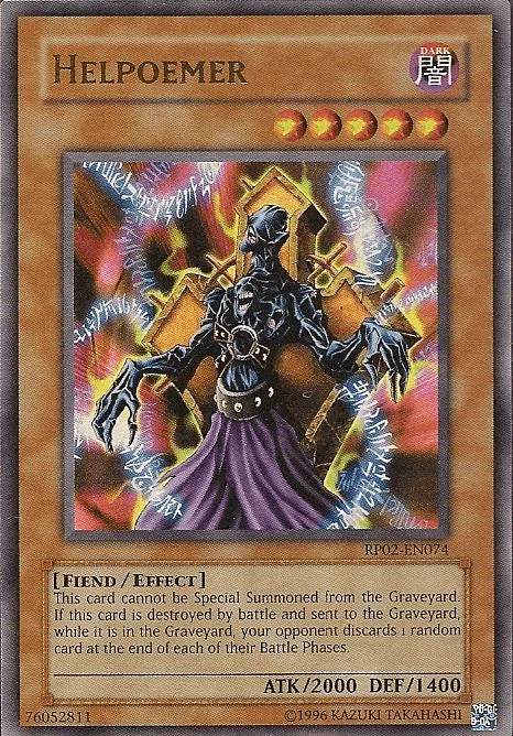 Dark, Effect Monster, Fiend, Retro Pack 2, Ultra Rare, Unlimited Helpoemer [RP02-EN074] Ultra Rare - Trading Card World