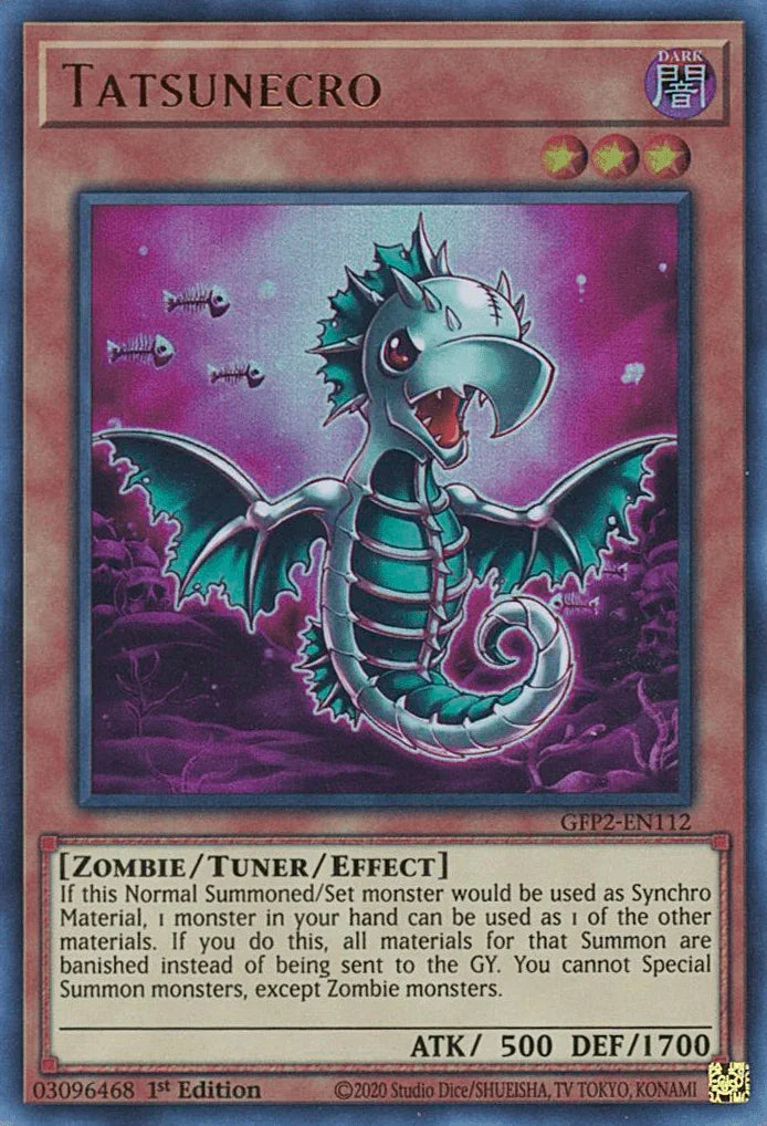 1st Edition, Dark, Ghosts From the Past: The 2nd Haunting, Tuner/Effect Monster, Ultra Rare, Zombie Tatsunecro [GFP2-EN112] Ultra Rare - Trading Card World