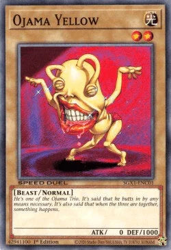 1st Edition, Beast, Common, Light, Normal Monster, Speed Duel GX: Duel Academy Box Ojama Yellow [SGX1-ENC01] Common - Trading Card World