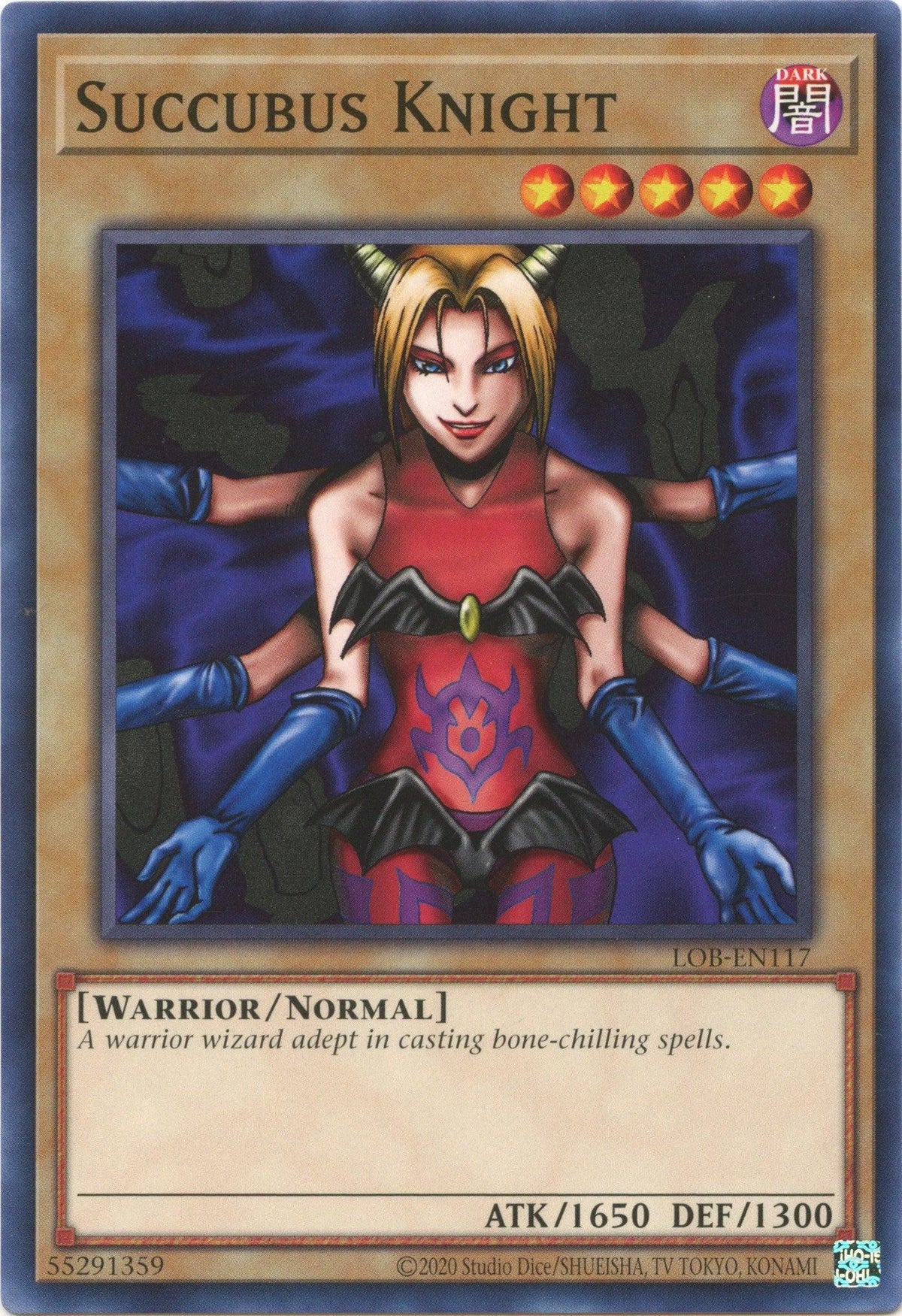 Common, Dark, Legend of Blue Eyes White Dragon (25th Anniversary Edition), Normal Monster, Unlimited, Warrior Succubus Knight (25th Anniversary) [LOB-EN117] Common - Trading Card World