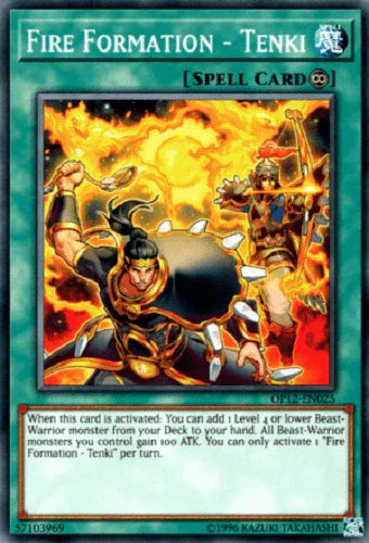 Common, Continuous Spell, OTS Tournament Pack 12, Spell, Unlimited Fire Formation - Tenki [OP12-EN025] Common - Trading Card World