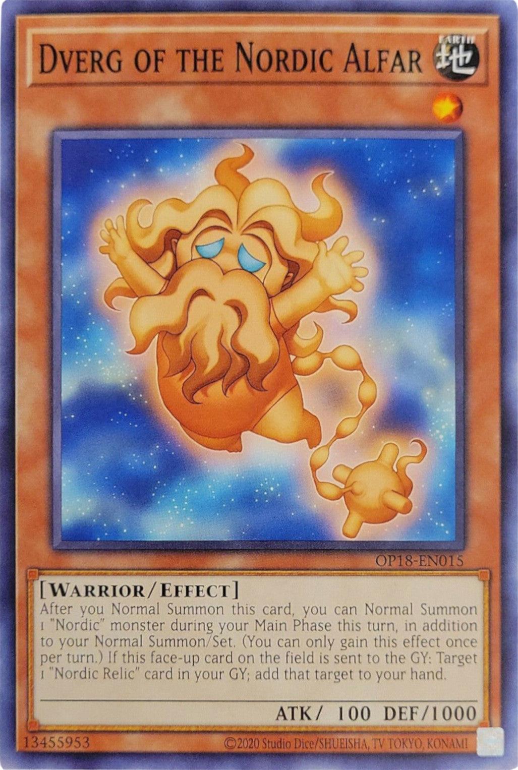 Common, Earth, Effect Monster, OTS Tournament Pack 18, Unlimited, Warrior Dverg of the Nordic Alfar [OP18-EN015] Common - Trading Card World