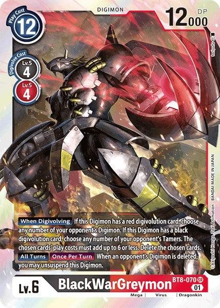 BT8-070, Digimon, Dragonkin, Mega, Red;Black, Revision Pack Cards, Super Rare, Virus BlackWarGreymon [BT8-070] [Revision Pack Cards] - Trading Card World