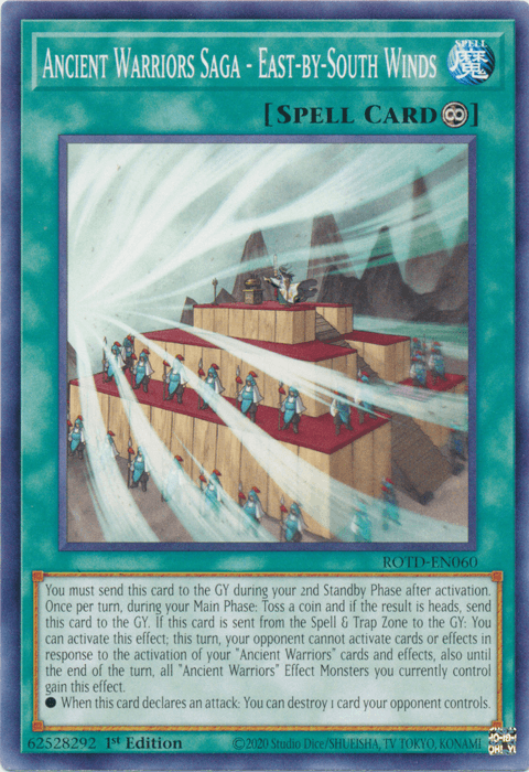 1st Edition, Common, Continuous Spell, Rise of the Duelist, Spell Ancient Warriors Saga - East-by-South Winds [ROTD-EN060] Common - Trading Card World