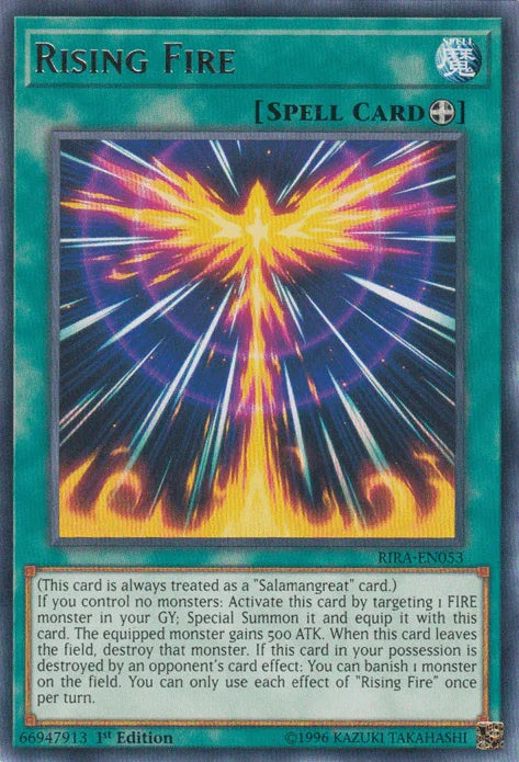 1st Edition, Equip Spell, Rare, Rising Rampage, Spell, Unlimited Rising Fire [RIRA-EN053] Rare - Trading Card World
