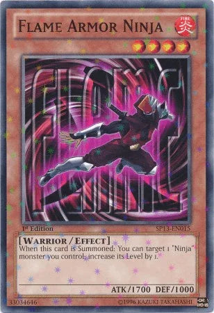 1st Edition, Effect Monster, Fire, Star Pack 2013, Starfoil Rare, Unlimited, Warrior Flame Armor Ninja [SP13-EN015] Starfoil Rare - Trading Card World