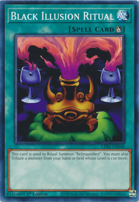 1st Edition, Common, Legendary Duelists: Season 1, Ritual Spell, Spell Black Illusion Ritual [LDS1-EN048] Common - Trading Card World