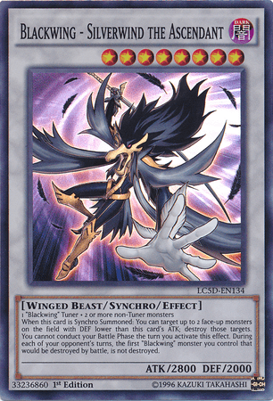 1st Edition, Dark, Legendary Collection 5D's, Super Rare, Synchro/Effect Monster, Winged Beast Blackwing - Silverwind the Ascendant [LC5D-EN134] Super Rare - Trading Card World