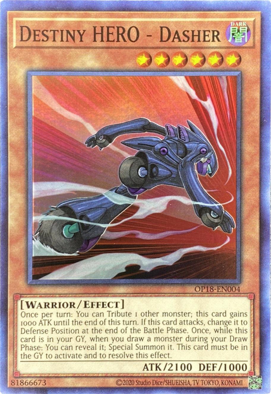 Dark, Effect Monster, OTS Tournament Pack 18, Super Rare, Unlimited, Warrior Destiny HERO - Dasher [OP18-EN004] Super Rare - Trading Card World