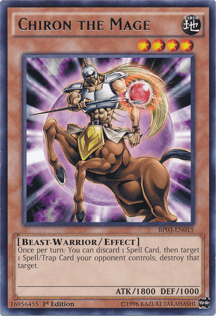 1st Edition, Battle Pack 3: Monster League, Beast-Warrior, Earth, Effect Monster, Rare Chiron the Mage [BP03-EN015] Rare - Trading Card World