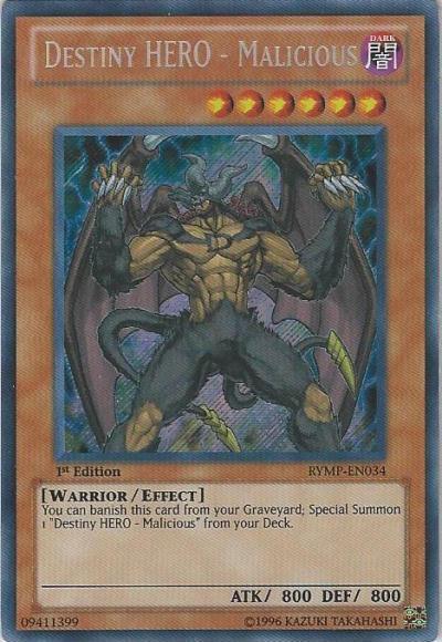 1st Edition, Dark, Effect Monster, Ra Yellow Mega Pack, Secret Rare, Unlimited, Warrior Destiny HERO - Malicious [RYMP-EN034] Secret Rare - Trading Card World
