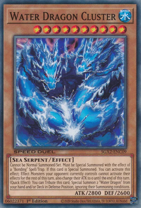 1st Edition, Common, Effect Monster, Sea Serpent, Speed Duel GX: Midterm Paradox, Water Water Dragon Cluster [SGX2-ENC09] Common - Trading Card World
