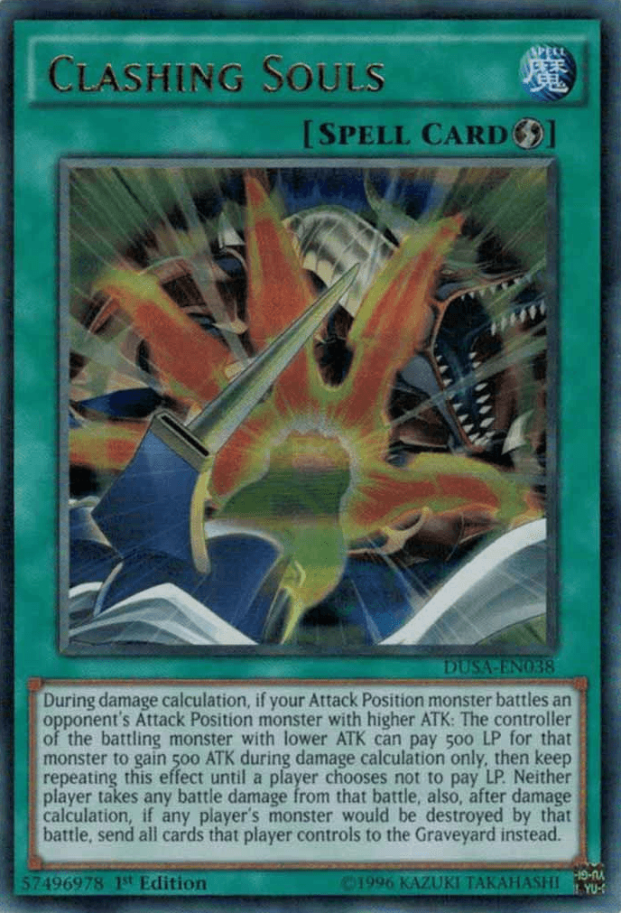1st Edition, Duelist Saga, Quick Play Spell, Spell, Ultra Rare Clashing Souls [DUSA-EN038] Ultra Rare - Trading Card World