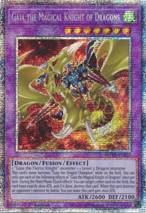 1st Edition, Dragon, Fusion/Effect Monster, Rise of the Duelist, Starlight Rare, Wind Gaia the Magical Knight of Dragons [ROTD-EN037] Starlight Rare - Trading Card World