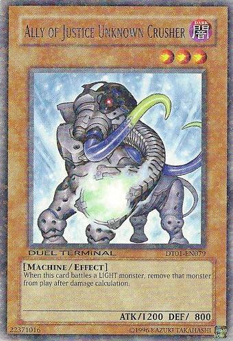Dark, Duel Terminal 1, Effect Monster, Limited, Machine, Rare Ally of Justice Unknown Crusher [DT01-EN079] Rare - Trading Card World