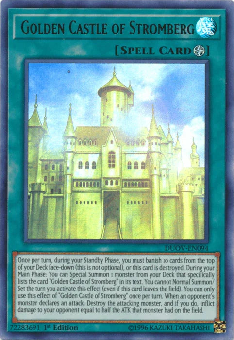 1st Edition, Duel Overload, Field Spell, Spell, Ultra Rare Golden Castle of Stromberg [DUOV-EN094] Ultra Rare - Trading Card World