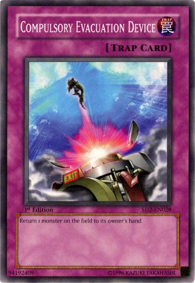 1st Edition, Common, Normal Trap, Structure Deck: Zombie Madness, Trap, Unlimited Compulsory Evacuation Device [SD2-EN028] Common - Trading Card World