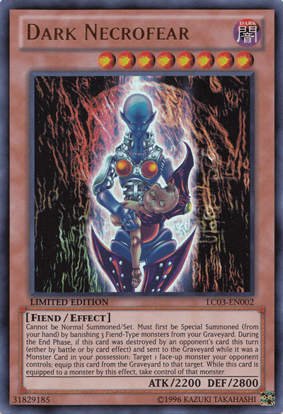 Dark, Effect Monster, Fiend, Legendary Collection 3: Yugi's World, Limited, Ultra Rare Dark Necrofear [LC03-EN002] Ultra Rare - Trading Card World