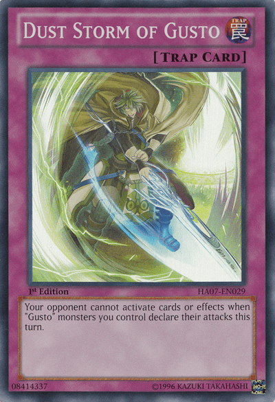 1st Edition, Hidden Arsenal 7: Knight of Stars, Normal Trap, Super Rare, Trap, Unlimited Dust Storm of Gusto [HA07-EN029] Super Rare - Trading Card World