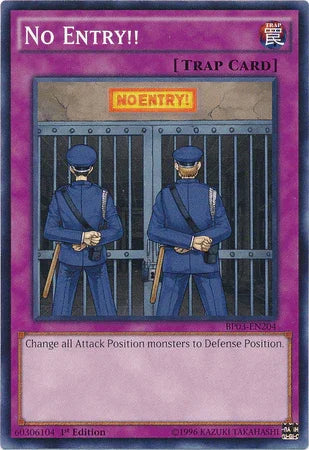 1st Edition, Battle Pack 3: Monster League, Common, Normal Trap, Trap No Entry!! [BP03-EN204] Common - Trading Card World