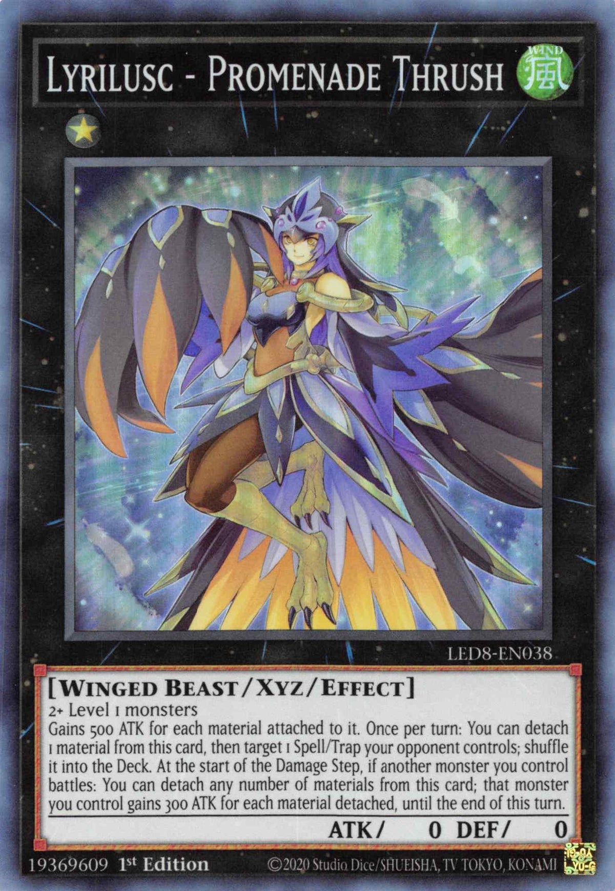 1st Edition, Legendary Duelists: Synchro Storm, Super Rare, Wind, Winged Beast, Xyz/Effect Monster Lyrilusc - Promenade Thrush [LED8-EN038] Super Rare - Trading Card World