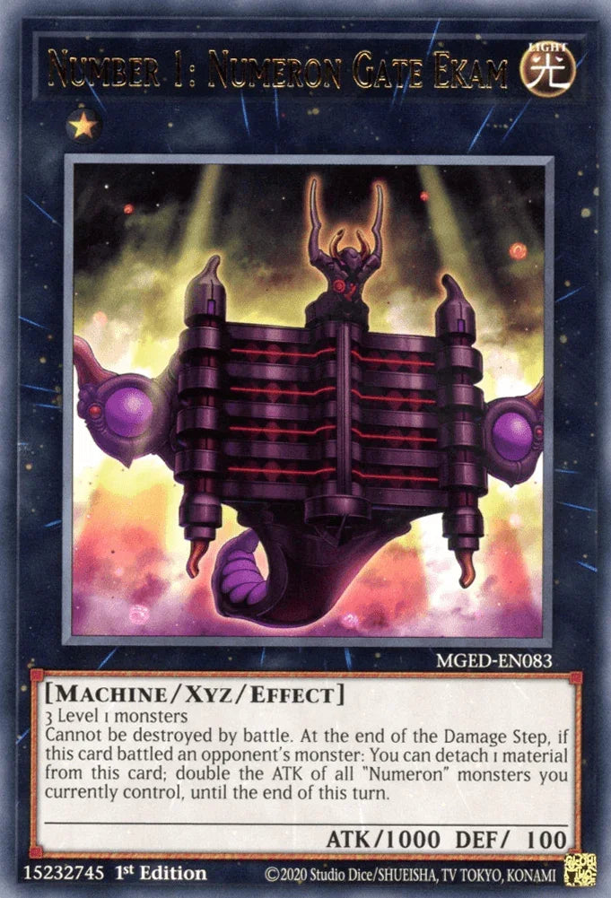 1st Edition, Light, Machine, Maximum Gold: El Dorado, Rare, Xyz/Effect Monster Number 1: Numeron Gate Ekam [MGED-EN083] Rare - Trading Card World