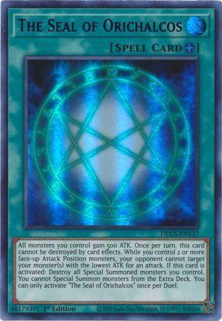 1st Edition, Dragons of Legend: The Complete Series, Field Spell, Spell, Ultra Rare The Seal of Orichalcos (Blue) [DLCS-EN137] Ultra Rare - Trading Card World