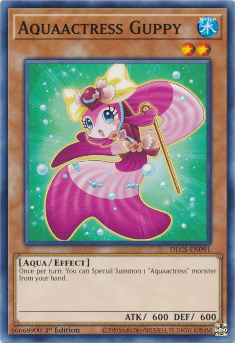 1st Edition, Aqua, Common, Dragons of Legend: The Complete Series, Effect Monster, Water Aquaactress Guppy [DLCS-EN091] Common - Trading Card World
