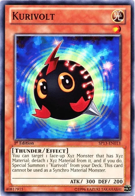 1st Edition, Common, Effect Monster, Light, Star Pack 2013, Thunder, Unlimited Kurivolt [SP13-EN013] Common - Trading Card World