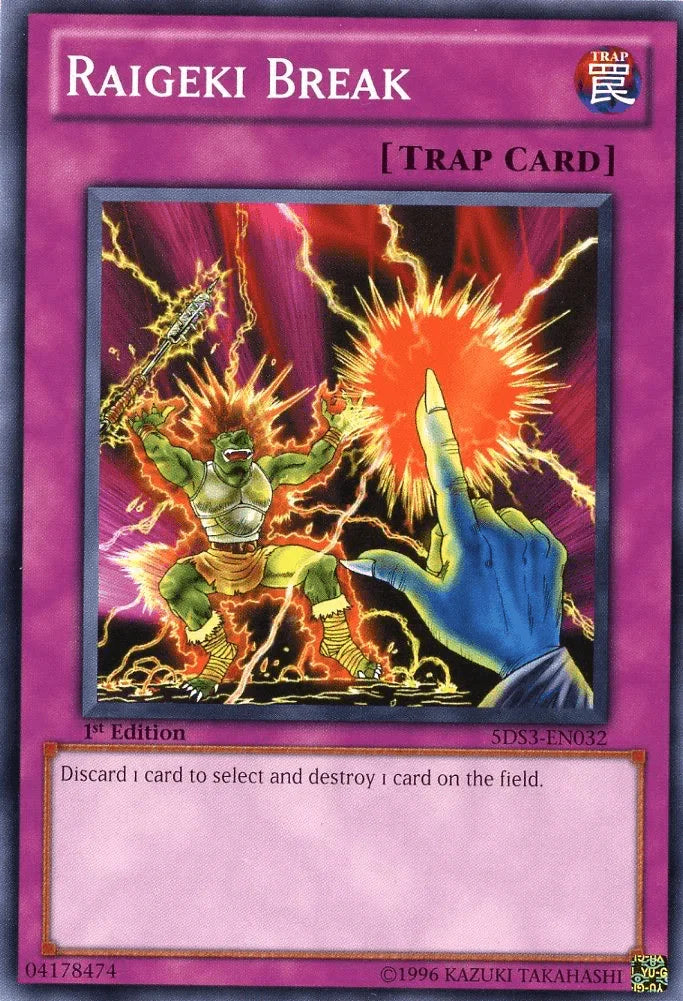 1st Edition, Common, Normal Trap, Starter Deck: Duelist Toolbox, Trap Raigeki Break [5DS3-EN032] Common - Trading Card World