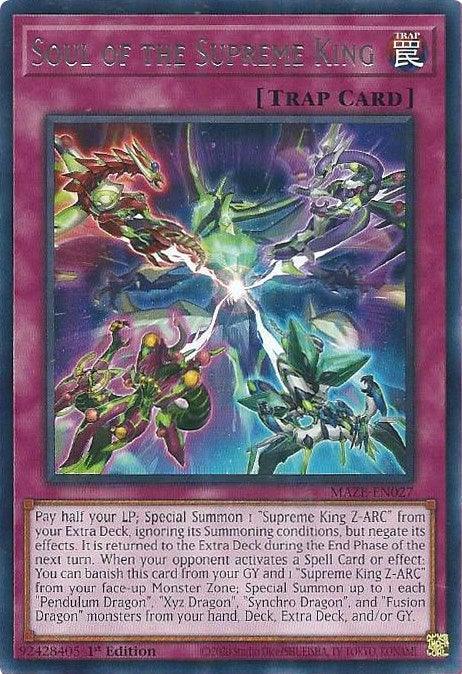 1st Edition, Maze of Memories, Normal Trap, Rare, Trap Soul of the Supreme King [MAZE-EN027] Rare - Trading Card World
