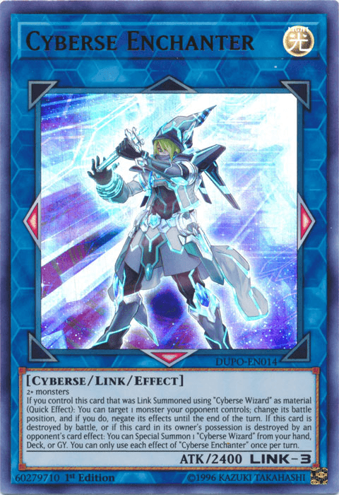 1st Edition, Cyberse, Duel Power, Light, Link/Effect Monster, Ultra Rare, Unlimited Cyberse Enchanter [DUPO-EN014] Ultra Rare - Trading Card World