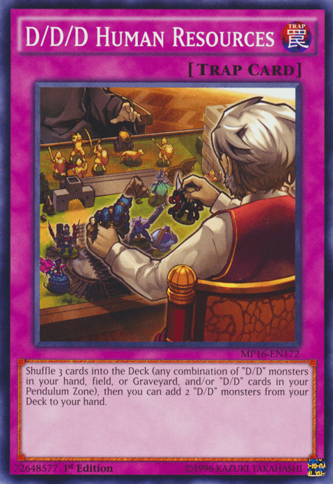 1st Edition, 2016 Mega-Tins Mega Pack, Common, Normal Trap, Trap, Unlimited D/D/D Human Resources [MP16-EN172] Common - Trading Card World