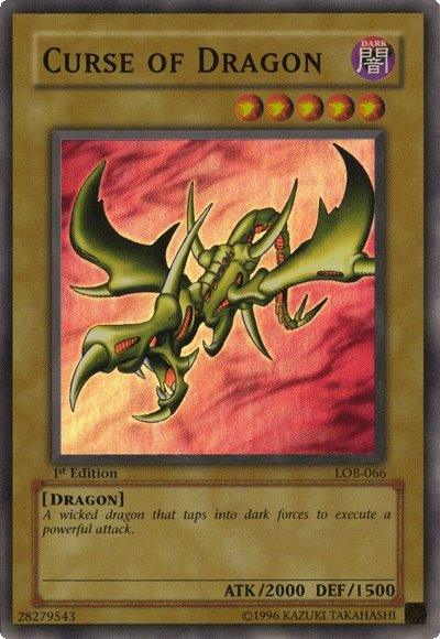 1st Edition, Dark, Dragon, Normal Monster, Super Rare, The Legend of Blue Eyes White Dragon, Unlimited Curse of Dragon [LOB-066] Super Rare - Trading Card World