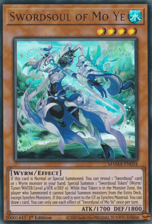 1st Edition, Effect Monster, Magnificent Mavens, Ultra Rare, Water, Wyrm Swordsoul of Mo Ye [MAMA-EN034] Ultra Rare - Trading Card World