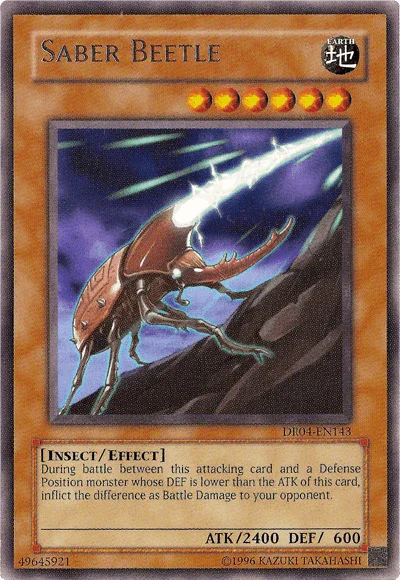 Dark Revelation Volume 4, Earth, Effect Monster, Insect, Rare, Unlimited Saber Beetle [DR04-EN143] Rare - Trading Card World