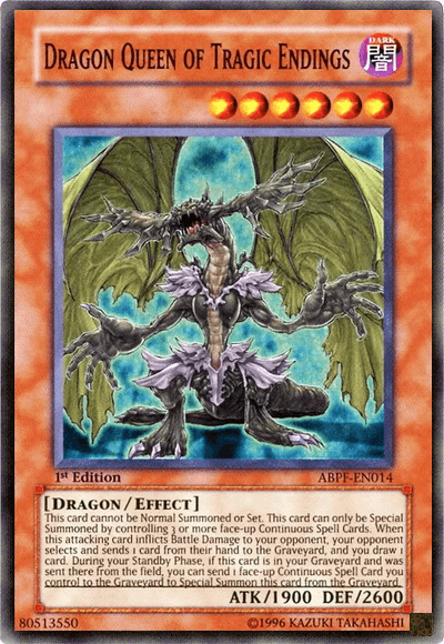 1st Edition, Absolute Powerforce, Dark, Dragon, Effect Monster, Super Rare, Unlimited Dragon Queen of Tragic Endings [ABPF-EN014] Super Rare - Trading Card World