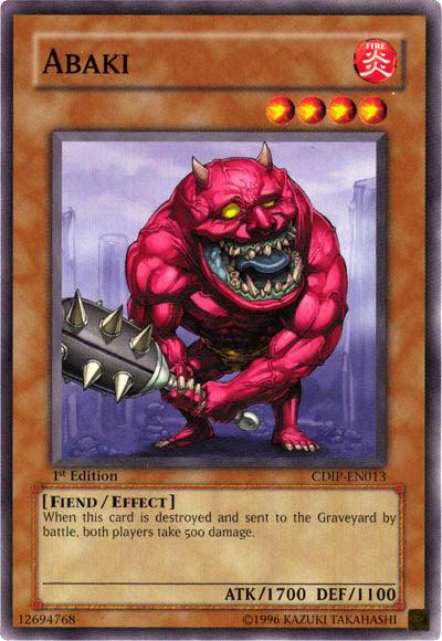 1st Edition, Common, Cyberdark Impact, Effect Monster, Fiend, Fire, Unlimited Abaki [CDIP-EN013] Common - Trading Card World