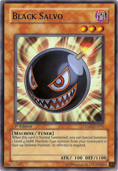 1st Edition, Crimson Crisis, Dark, Machine, Super Rare, Tuner Monster, Unlimited Black Salvo [CRMS-EN015] Super Rare - Trading Card World