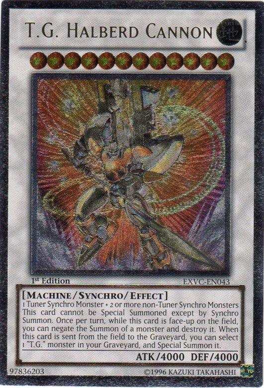 1st Edition, Earth, Extreme Victory, Machine, Synchro/Effect Monster, Ultimate Rare, Unlimited T.G. Halberd Cannon [EXVC-EN043] Ultimate Rare - Trading Card World
