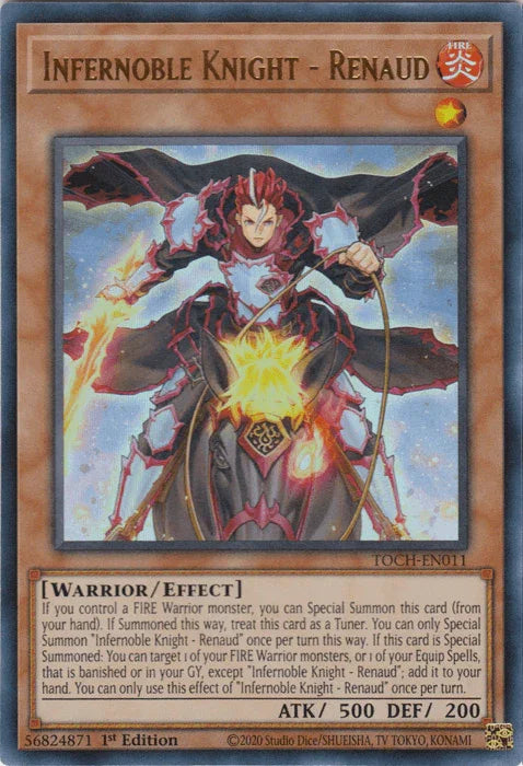 1st Edition, Effect Monster, Fire, Toon Chaos, Ultra Rare, Unlimited, Warrior Infernoble Knight - Renaud [TOCH-EN011] Ultra Rare - Trading Card World