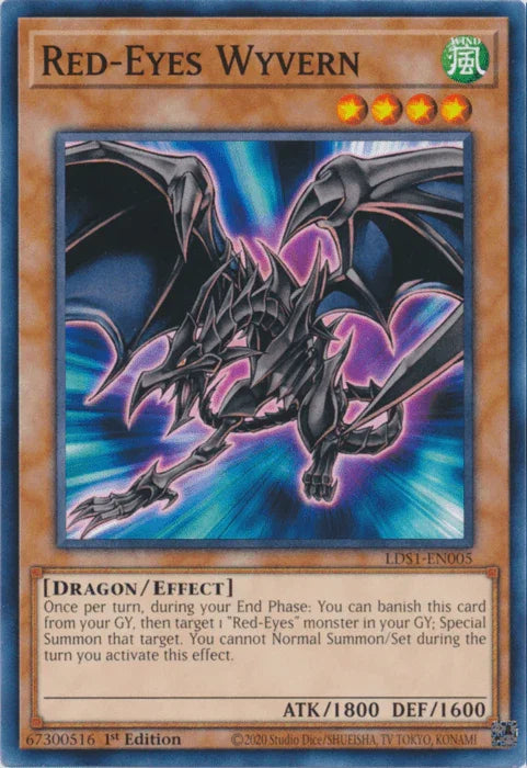 1st Edition, Common, Dragon, Effect Monster, Legendary Duelists: Season 1, Wind Red-Eyes Wyvern [LDS1-EN005] Common - Trading Card World