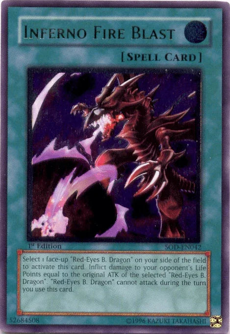 1st Edition, Normal Spell, Soul of the Duelist, Spell, Ultimate Rare, Unlimited Inferno Fire Blast [SOD-EN042] Ultimate Rare - Trading Card World