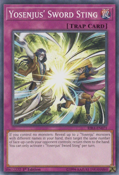 1st Edition, Common, Normal Trap, Rising Rampage, Trap, Unlimited Yosenjus' Sword Sting [RIRA-EN071] Common - Trading Card World