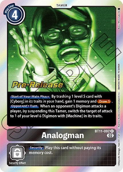Black, BT11-092, Dimensional Phase Pre-Release Promos, Rare, Tamer Analogman [BT11-092] [Dimensional Phase Pre-Release Promos] - Trading Card World