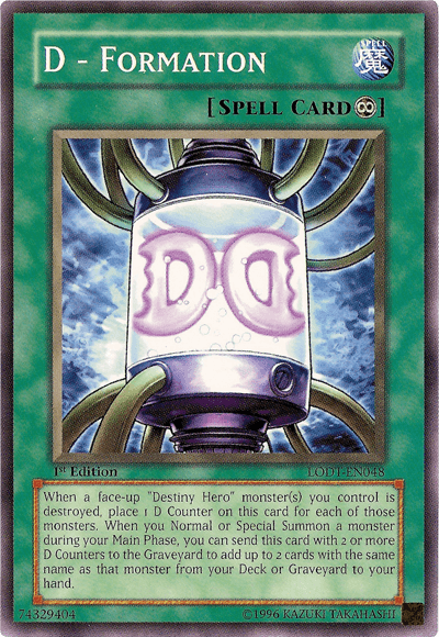 1st Edition, Common, Continuous Spell, Light of Destruction, Spell, Unlimited D - Formation [LODT-EN048] Common - Trading Card World